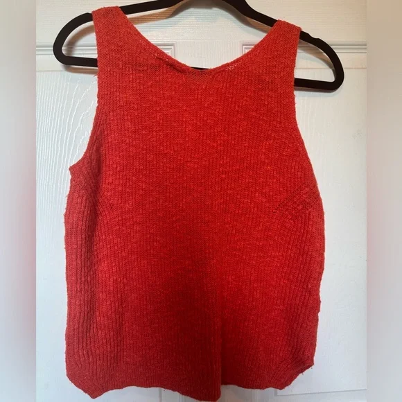 GAP Deep Red orange Ribbed Tank Top - Picture 4 of 7